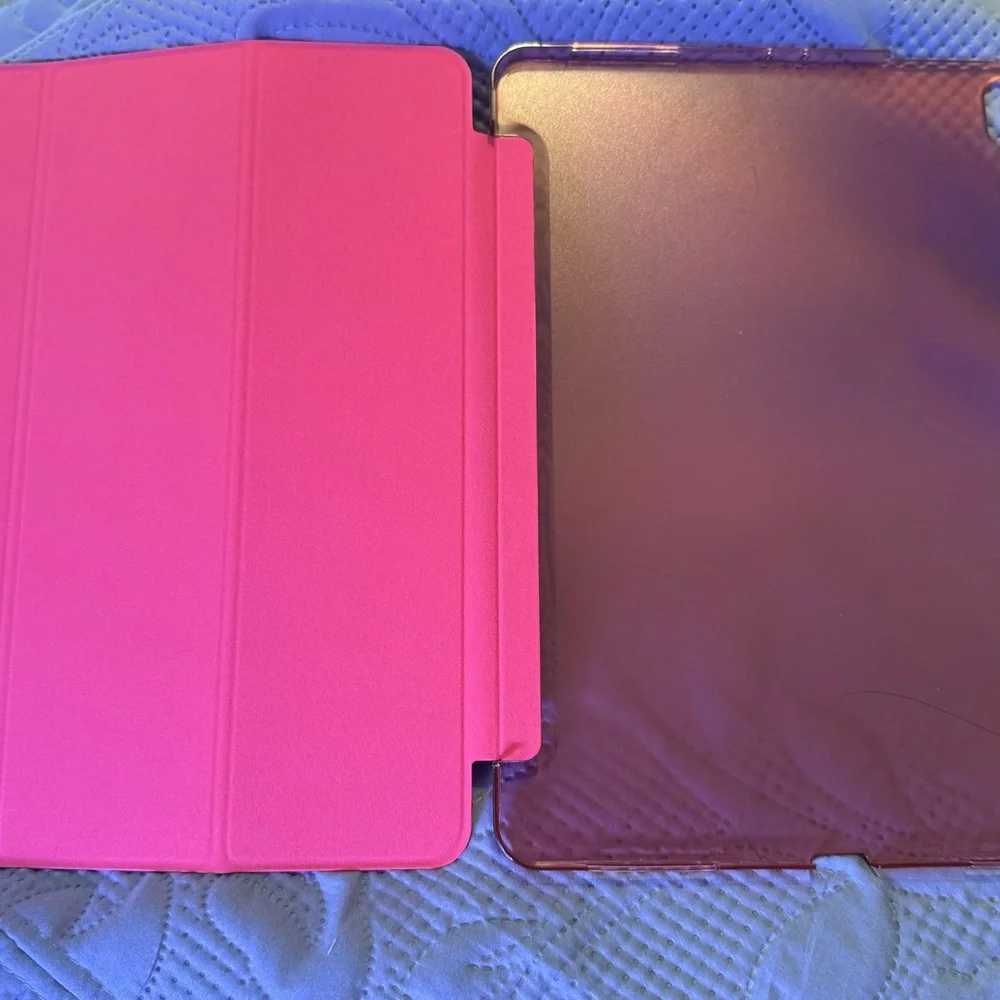Pink Tri-Fold Tablet Cover with Smooth Matte Finish